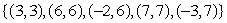 Find the domain and range of the following function.   A)  D: {-3, -2, 3, 6, 7}; R: {3, 6, 7} B)  D:   R:   C)  D: {3, 6, 7}; R: {3, 6, 7} D)  D: {3, 6, 7}; R: {-3, -2, 3, 6, 7} E)  D: {-3, -2, 3, 6, 7}; R: {-3, -2, 3, 6, 7}