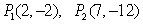 Find the slope of the line containing the given points.   A)    B)  2 C)  Undefined D)  -2 E)  -10