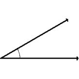 Estimate the measure of the angle in degrees and state whether the angle is acute, obtuse, or right.   A)    , obtuse B)    , acute C)    , acute D)    , right E)    , obtuse