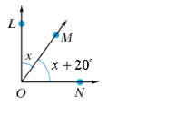 Given   is a right angle, find the measurement of   .   A)  70° B)  55° C)  110° D)  35° E)  45°