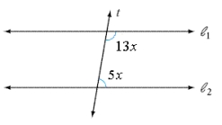 Given that   , find x.   A)  x = 36° B)  x = 20° C)  x = 10° D)  x = 12° E)  x = 7°