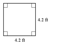 Find the perimeter of the figure.   A)  8.4 ft B)  16.8 ft C)  12.6 ft D)  21.8 ft E)  13.8 ft