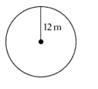 Find the circumference of the circle. Give the exact answer and the answer to the nearest hundredth.   A)    m; 37.70 m B)    m; 75.40 m C)    m; 150.80 m D)    m; 452.39 m E)    m; 904.78 m