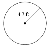 Find the area of the circle. Give both the exact value and an approximation to the nearest hundredth.   A)    ;   B)    ;   C)    ;   D)    ;   E)    ;  