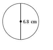Find the area of the circle. Give both the exact value and an approximation to the nearest hundredth.   A)    ;   B)    ;   C)    ;   D)    ;   E)    ;  