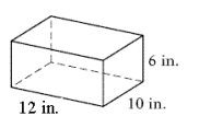 Find the volume of the solid figure.   A)  504 in.<sup>3</sup> B)  720 in.<sup>3</sup> C)  360 in.<sup>3</sup> D)  784 in.<sup>3</sup> E)  740 in.<sup>3</sup>