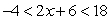Solve the following compound inequality. Write the solution in set-builder notation.   A)    B)    C)  The set of real numbers D)    E)   