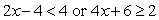 Solve the following compound inequality. Write the solution in interval notation.   A)    B)    C)    D)    E)  The set of real numbers