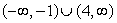 Solve the following compound inequality. Write the solution in interval notation.   A)    B)    C)    D)    E)  The set of real numbers