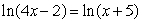 Solve for x:   . A)    B)    C)    D)  No solutions