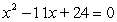 Solve by completing the square:   A)    B)  8, 3 C)  -8, 3 D)  -8, -3 E)   