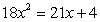 Solve by using the quadratic formula:   A)    B)    C)    D)    E)   