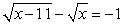 Solve the following equation:   A)  11 B)  36 C)  12 D)  Both A and B E)  Both A and C