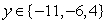 Let   . For which values of y is   true? A)  4 B)  -6 C)  -11 D)  -11, -6 E)  -11, -6, 4