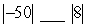 Place the correct symbol, < or >, between the two numbers.   A)        B)       