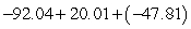 Add the following numbers.   A)  -159.86 B)  -24.22 C)  -119.84 D)  -119.64 E)  -24.24