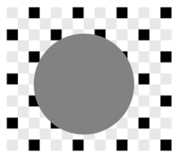   -In the above figure, when you apply the Multiply blending mode to the circle, which of the following is true? A) parts of the circle will be lighter B) parts of the circle will be darker C) parts of the circle will be opaque D) parts of the circle will become locked