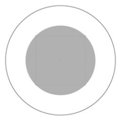   -If you were told that the outer circle in the above figure was created with an effect, which effect would you guess that to be? A) Outline Stroke B) Offset Path C) Free Distort D) not enough information supplied