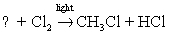 Complete the reaction below.   A)  CH<sub>4</sub> B)  CH<sub>3</sub> C)  C<sub>2</sub>H<sub>6</sub> D)  C<sub>2</sub>H<sub>4</sub> E)  C<sub>3</sub>H<sub>5</sub>