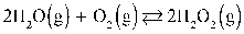 Given:   The equilibrium partial pressures of [H<sub>2</sub>O<sub>2</sub>] and [O<sub>2</sub>] are 1.45 atm and 1.89 atm, respectively. If K<sub>P</sub> = 6.00 the equilibrium partial pressure of H<sub>2</sub>O is 0.134 atm.