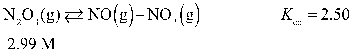 Determine the equilibrium concentration of N<sub>2</sub>O<sub>3</sub>(g) for this reaction. A) 1.76 M B) 1.23 M C) 5.61 M D) 1.65 M E) 6.51 M