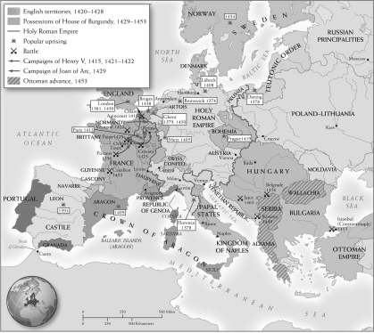 Use the two maps below and your knowledge of world history to answer all parts of the question that follows. Map 1 of Europe c. 1400-1500     Map 2 of Ottoman Empire  c. 1300-1556     (A) Identify and explain ONE similarity in the expansion of the Ottoman Empire and of European states in the fourteenth and fifteenth centuries. (B) Identify and explain ONE difference in the expansion of the Ottoman Empire and of European states in the fourteenth and fifteenth centuries. (C) Explain ONE long-term impact that Ottoman expansion had on European states in the fifteenth century.