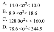 Find the 95% confidence interval for the variance of the lengths of pipes if a sample of 16 pipes has a standard deviation of 12 inches.