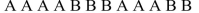 Test the following sequence for randomness.   You may use the following abbreviated table of critical values for runs (at = .05) .Reject the null hypothesis if the number of runs is less than or equal to the smaller value or greater than or equal to the Larger value.   A) Do not reject because the test value 4 is between the critical values 3 and 11 B) Do not reject because the test value 7 is between the critical values 3 and 12 C) Do not reject because the test value 4 is outside the critical values 3 and 11 D) Reject because the test value 7 is between the critical values 3 and 11