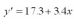 Using a regression line of   , a value of x = 3.6 would result in a predicted value of   .