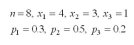   Using the multinomial formula, find the probability of the following data. A) 0.057 B) 0.224 C) 0.014 D) 0.022