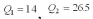 Find   ,   , and   for the following data set. 7, 21, 32, 38. A)    and   B)    and   C)    and   D)    and  