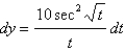 Find the differential of the function.   A)    B)    C)    D)    E)   