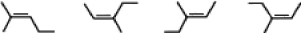Carbon-carbon single bonds can rotate while carbon-carbon double bonds cannot rotate. How many different structures are shown below.   A) 1 B) 2 C) 3 D) 4