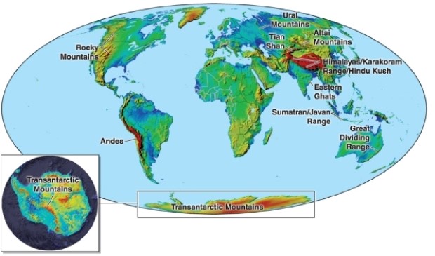 <strong>  ​ ​ Referring to the figure, the Rocky Mountains were formed through which process?</strong> A)subduction B)faulting C)collision D)hot spots <div style=padding-top: 35px> 