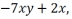 <strong>The following algebraic expression can be classified as:</strong> A) monomial B) binomial C) trinomial D) multinomial E) All choices are incorrect