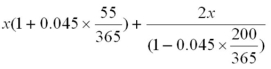 <strong>Simplify and collect like terms: </strong> A) 2.957x B) 2.208x C) 3.057x D) 2.068x E) 1.983x