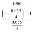 Evaluate   A)  $493.46 B)  $27.22 C)  $900.00 D)  $84.52 E)  $123.36