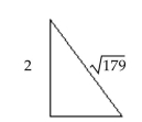  Solve the problem. -Use the Pythagorean Theorem to find the length of the unknown side of the triangle. Write the answer as a radical in simplified form.   A)   25 \sqrt { 7 }  B)   10 \sqrt { 7 }  C)   5 \sqrt { 7 }  D) 35 