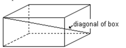  Solve the problem. -A formula for the length of a diagonal from the upper corner of a box to the opposite lower corner is  \mathrm { d } = \sqrt { \mathrm { L } ^ { 2 } + \mathrm { W } ^ { 2 } + \mathrm { H } ^ { 2 } } ,  where L, W, and H are the length, width, and height, respectively. Find the length of t where L, W, and H are the length, width, and height, respectively. Find the length of the diagonal of the box if the length is 22 inches, width is 15 inches, and height is 6 inches. Leave your answer in Simplified radical form.   A)   \sqrt { 86 } \mathrm { ~in. }  B)   \sqrt { 43 } \text { in. }  C)   \sqrt { 745 } \text { in. }  D)   \sqrt { 1490 } \text { in. }