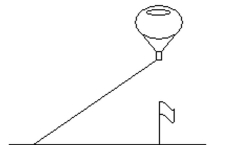  Solve the problem. -A balloon is secured to rope that is staked to the ground. A breeze blows the balloon so that the rope is taut while the balloon is directly above a flag pole that is 70 feet from where the rope is staked down. Find the Altitude of the balloon if the rope is 120 feet long.   A)   5 \sqrt { 2 } \mathrm { ft }  B)   5 \sqrt { 38 } \mathrm { ft }  C)   10 \sqrt { 193 } \mathrm { ft }  D)   10 \sqrt { 95 } \mathrm { ft }