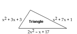  Find an expression for the perimeter of the figure. -  A)   4 x ^ { 2 } + 8 x + 21  B)   3 x ^ { 2 } + 8 x + 18  C)   3 x ^ { 2 } + 9 x + 21  D)   4 x ^ { 2 } + 9 x + 21