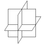 <strong>Solve the problem. Three planes intersect as illustrated below. Is the system consistent, inconsistent, or dependent? </strong> A)consistent, not dependent B)consistent, dependent C)inconsistent