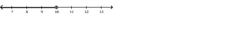  Solve the inequality. Graph the solution set. - 10 x - 3 \geq 9 x - 13    A)   \{ x \mid x \leq - 10 \}    B)   \{ x \mid x > 10 \}    C)   \{ x \mid x \geq - 10 \}    D)   \{ x \mid x < 10 \}    