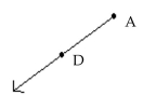  Identify the figure as a line, a ray, a line segment, or an angle. Then name the figure using the given points. -  A) ray;ray;  \overrightarrow { \mathrm { DA } }  B) ray;ray;  \overrightarrow { \mathrm { AD } }  C) line;ine;  \overleftrightarrow { \mathrm { AD } }  D) line segment;t;  \overline { \mathrm { AD } }