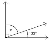  Find the measure of the indicated angle. Figure is not drawn to scale. -  Find the measure ofure of  \angle X .    A) 53° B) 113° C) 58° D) 148° 