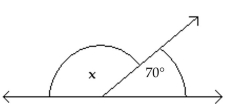  Find the measure of the indicated angle. Figure is not drawn to scale. -  Find the measure ofure of  \angle x    A) 110° B) 30° C) 160° D) 20° 