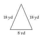 Find the perimeter of the figure. -  A) 36 yd B) 42 yd C) 72 yd D) 44 yd