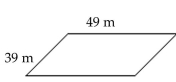 Find the perimeter of the figure. -Parallelogram   A) 88 m B) 176 m C) 137 m D) 127 m
