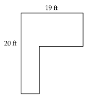 Find the perimeter of the figure. -  A) 58 ft B) 39 ft C) 78 ft D) not enough information given