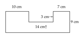 Find the perimeter of the figure. -  A) 43 cm B) 86 cm C) 83 cm D) not enough information given